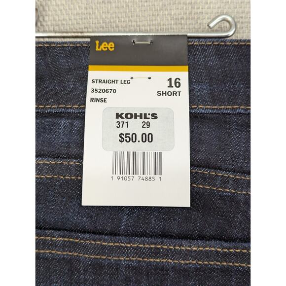 Lee Blue Jeans Size 16 Short Mid Rise Straight Leg Regular Fit NWT -0625D165 - Picture 8 of 9